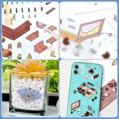 DIY 3D House Stickers Set of 4 Create Your Own Scenes Warm Home Supermarket