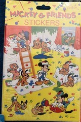 NIP RARE Vintage Gibson Disney Mickey & Friends Stickers BABY PLUTO Painting