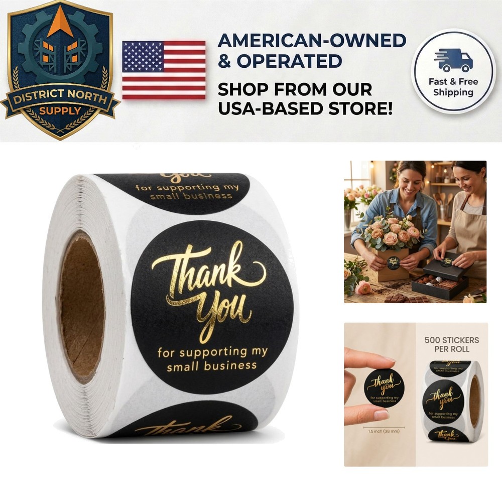 1.5 Inch Round Thank You for Supporting My Small Business Stickers – 500 Pack