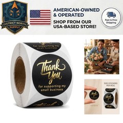 1.5 Inch Round Thank You for Supporting My Small Business Stickers – 500 Pack