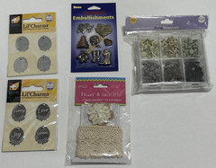 Scrapbook Sticker Embellishments Lot Tattoos Charms Brads Storage Sleeves NEW