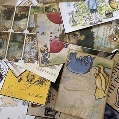 HUGE lot 110+ piece ( Winnie the Pooh) Junk Journal Ephemera read description