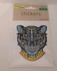 (3) Crafters Square Stickers Embossed Leopard / Tiger / Bear Dimensional Raised