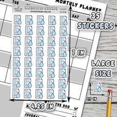 Water Bill Stickers, Mini Icon Reminder Planner stickers, Journals, Scrapbooks