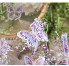 Butterfly Stickers Pack 20 Pcs Laser Glisten Creativity Decorative Collage Hand