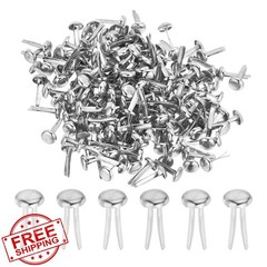 Paper Brass Fasteners, 200 Pcs, Pastel Mini Brads, Silver Craft