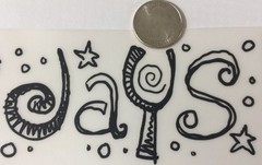HOLIDAYS WORD RUB-ON Approx.3″x10-1/2″Karen Foster•Christmas •Celebrate•Season••