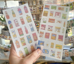Random Lot Of 2 Korean Snacks + Drinks Sticker Sheets Washi-style Paper Stickers