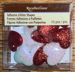 Recollections Adhesive Glitter Shapes Hearts Love Valentines Wedding Scrapbook