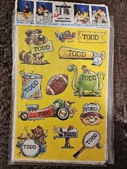 Vtg 1983 TODD Celebrity Stickers Sealed Mark I Name Stickers S598