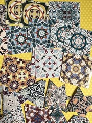 Lot Of Over 200 Moroccan Tile Sticker Kit Scrapbooking Junk Journal Kit