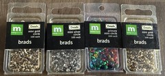 Scrapbooking Mini Circle Brad Lot of 650 – Gold, Silver & Primary Color