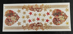 Frances Meyer Rare Christmas GOLD RIBBON Vintage Santa~TREE~Borders Stickers