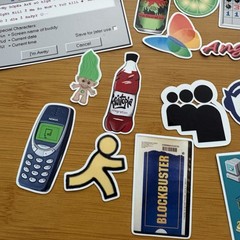 Retro Y2K Millennial Internet Icon Sticker Pack, 90s Kids, Waterproof Vinyl