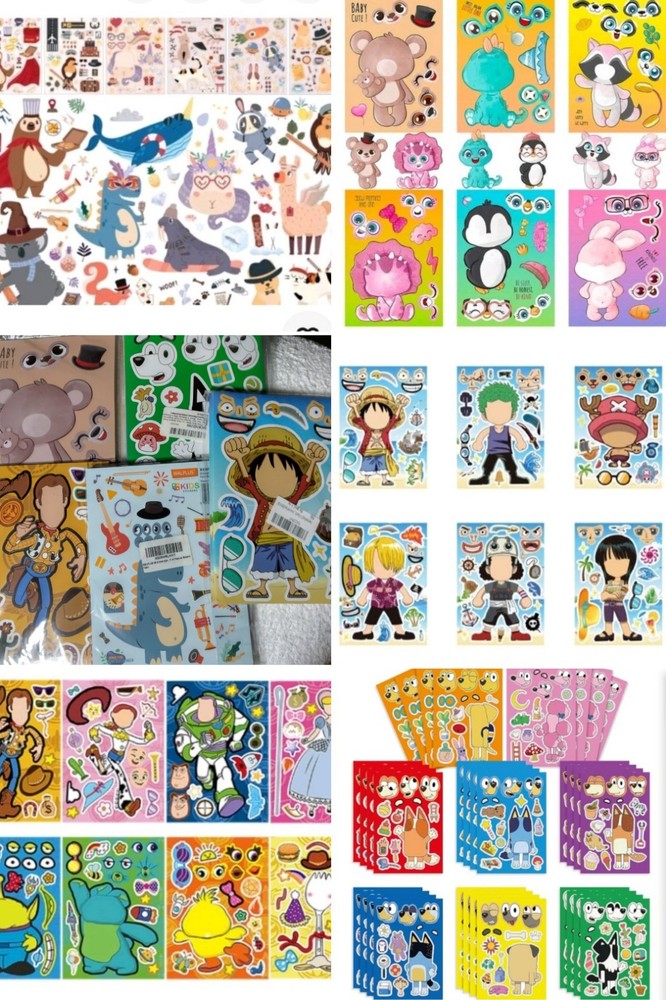 Lot Make a face Stickers for Kids, Make Your Own Animal Lot 5 Packs 100+ Pages