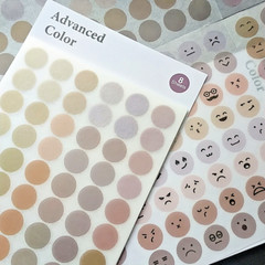 8 Sheets Round Dot Emoji Small Circle Label Coloured Sticky Labels