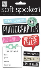 me & my BIG ideas Soft Spoken Embellishments, PHOTOGRAPHER – 8 pcs