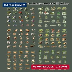 150Pcs PET Forest Landscape Stickers for Journaling and Scrapbooking, 6 Themes w