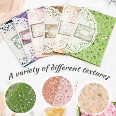96 Sheets Scrapbook Supplies & Junk Journal Supplies Set – Textured Paper & M…