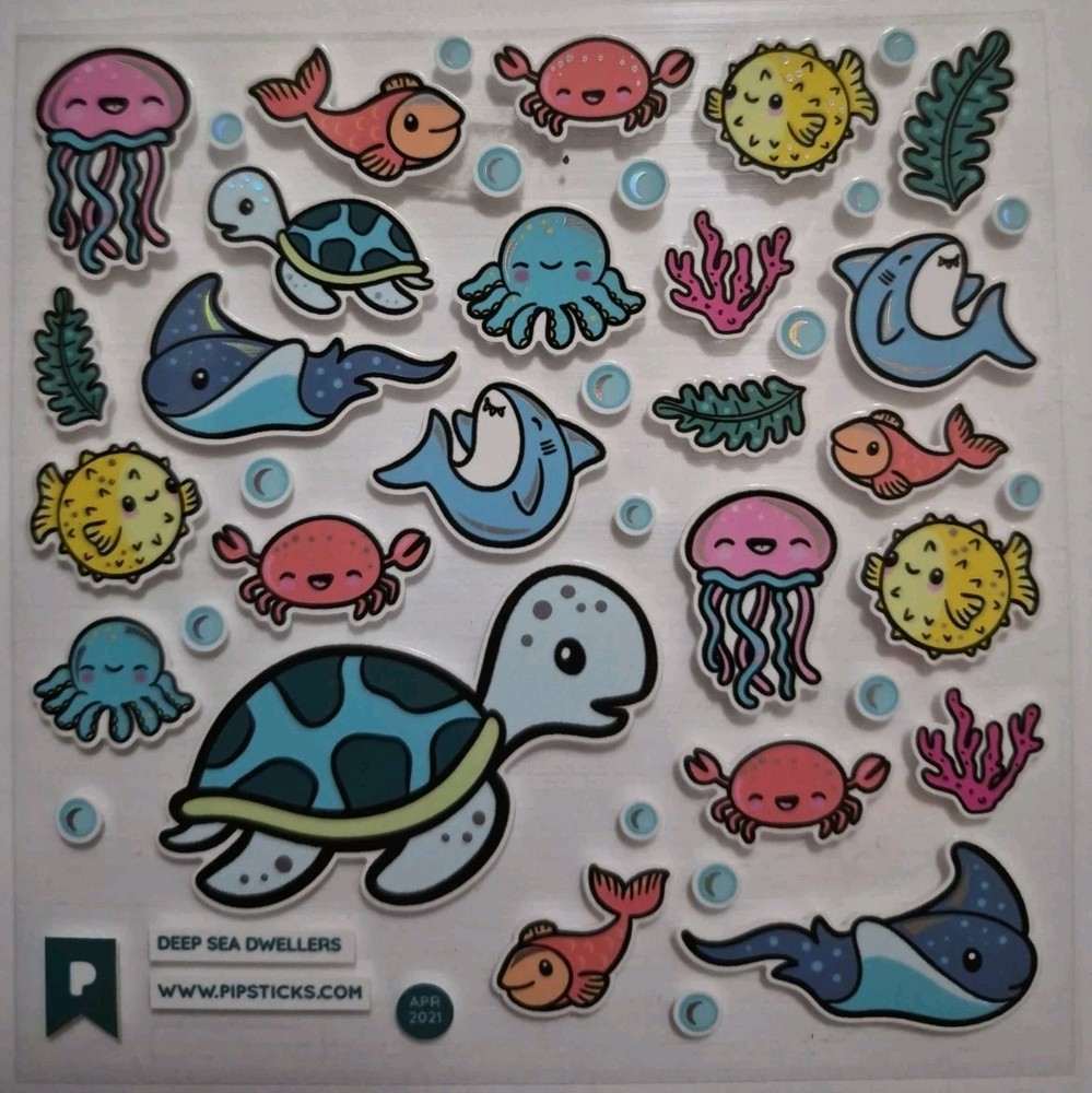 Pipsticks Sticker Sheet «Deep Sea Dwellers» Reprinted From Apr 2021