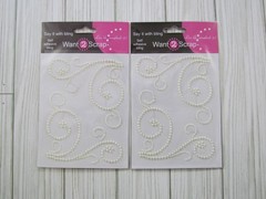 Want 2 Scrap Swirls Pearls White Self Adhesive 2 Packages 7504