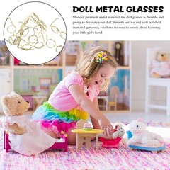 NUOBESTY 10pcs Mini Doll Glasses Metal Wire Rim Frameless Lens Doll Dress up …