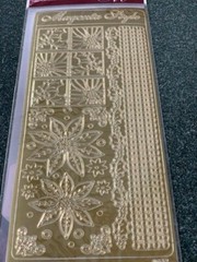 MAGENTA STYLE Christmas GOLD POINSETTIA & BORDERS Peel Off Sticker HOLIDAYS GOLD