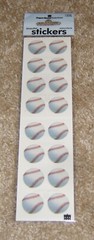 Paper House Sticky Pix Stickers ~ Baseballs. NIP