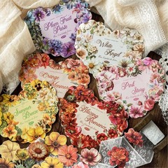 25Pcs Vintage Flowers Blooms Paper Stickers Journal Album Card Scrapbook Crafts