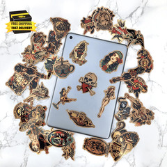 Vintage Stickers, Retro Girl Sailor Sticker Pack 100Pcs Waterproof Vinyl Decals