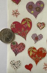 DAZZLING HEART Gold Foiled Mylar Stickers(22pc)Mrs.Grossman’s •love•Valentines ￼