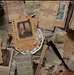 15pcs Vintage Note Book Deco Scrapbook Embellishments Decoupage Crafting Art.