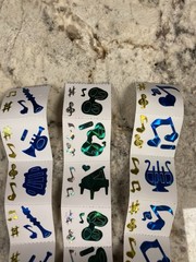 Lot of vintage 1980s stickers prism sparkly music notes/instruments KODAK paper