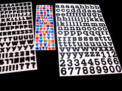 Lot of 2 Sm Brown Letters /Numbers Sticker, Frances Meyer, colorful and Black