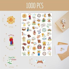1000 PCS Bible Verse Stickers – Clear Inspirational Decals for Scrapbooking