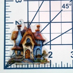 Cottage Style Fairy Tale House Clear Vinyl Decal Sticker Water Resistant Laptop