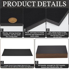Heavy Duty Chipboard Book Board 20 Pcs 7×5 Inch Black Kraft Bookbinding Cover