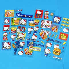 2 Sets Hello Kitty Burger Fries – Sanrio – Tropical Summer – 8 Sticker Sheets