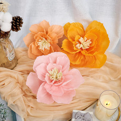 Crepe Paper Flowers, 10 Pcs Orange Pink Paper Flowers 12″ Handcrafted Flowers fo