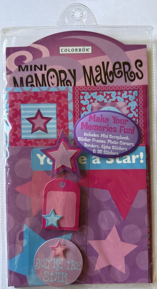 YOU’RE A STAR MINI MEMORY MAKERS Colorbok•Dimensional•Sticker •Book•Photo Corner