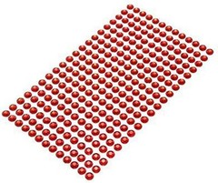 CraftbuddyUS 750pc x 3mm RED (30 stripes) Stick On Round Rhinestone Gems,DIY