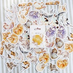 45pcs Kawaii Cute Cats Stickers Pack, Cute Stickers, Kawaii Stickers, Scrapbook