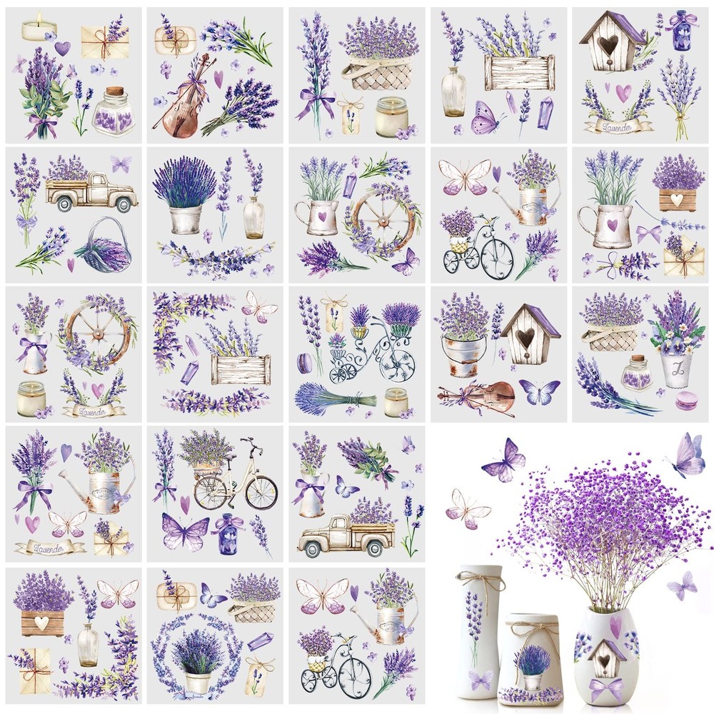 Noveread 20 Sheets Lavender Rub on 5.91 inches x inches, purple
