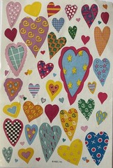 COLORFUL HEART ASSORTMENT Stickers(32pc)AGC•Valentines •Swirls•Star•Card Making•