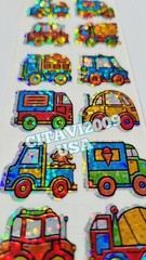 HAMBLY STUDIOS PRISMATIC STICKERS WORK VEHICLES CARS TRUCKS VINTAGE RARE.