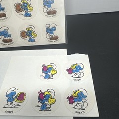 Open Vintage Smurf Scratch & Sniff Smurfy Stickers