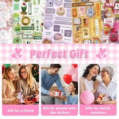 1300Pcs Cute Scrapbook Stickers Travel Y2k Japanese Sticker Book for Adult Ka…