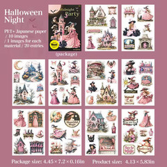 20 Sheets Gothic Dark Midnight Party Scrapbook Stickers – Cute Halloween Bullet