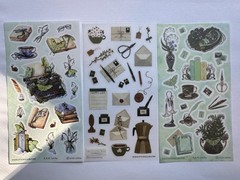 Writing, Mail, Books, & Cameras Sticker Set, 19 Sheets, Stickiiclub/Pipsticks