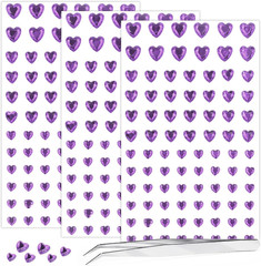 264Pcs Pink Heart Gem Stickers – Small Self Adhesive Acrylic Jewels (5/7/10Mm)